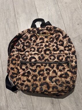 Betsey Johnson Leopard Print Backpack in Brown and Beige